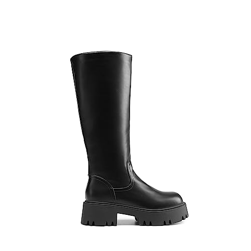 Dream Pairs Knee High Boots Women, Comfortable Platform Round-Toe Side Zip Chunky Boots For Women thumb #1