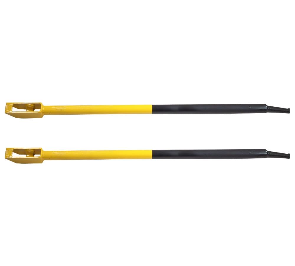2 Pack 40" Combination Winch Bar for Flatbed Trailer - Black &amp; Yellow Powder Coated Carbon-Steel Combo Winch Bar with Non-Slip Handle &amp; Square Head for Chain Lever Binders
