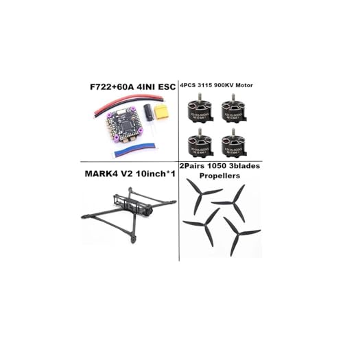 8 9 10インチ MARK4 V2 F722 フライトコントローラー 45 60A 4INI ESC ラック ドローン カーボンファイバーフレーム FPV レース フリースタイル クワッドコプター用(10inch F722 60A G)