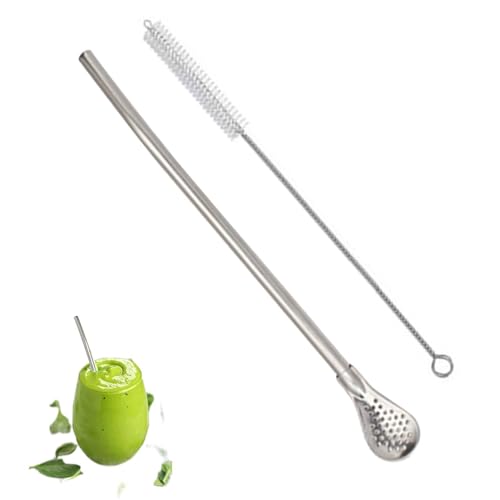 Bombilla Straw – Cucchiaio in metallo | Cannuccia Bombilla | Cucchiaio di paglia per tè sfuso Cucchiaio di paglia per tè e caffè filtrato Cucchiaio Cannuccia per zuppe