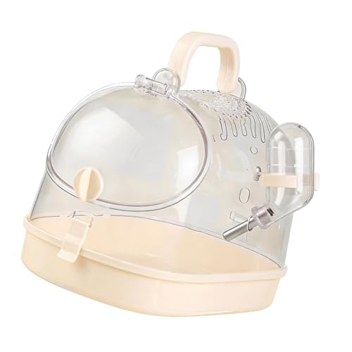 Portable Hamster Carriers Cage for Travel with Clear Window Ventilation Transportation Carry Box with Waterer Hamster Travel Cag