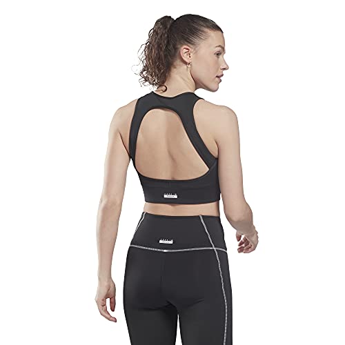 Core 10 By Reebok Women's Open-Back Sports Bra, Full Support, Black,White, Large #TOP2