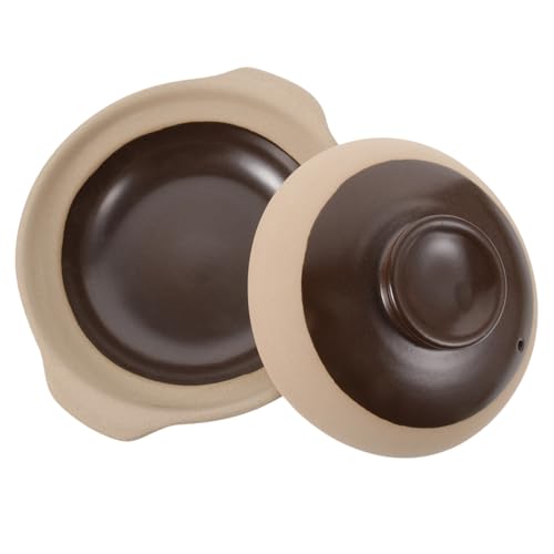 Uonlytech Cazuela de para Guisos y Sopas Olla de Barro Tradicional para Cocina Doméstica con Diseño Compacto y Antiadherente Resistente Altas Temperaturas y Mango Seguro Antiescaldaduras