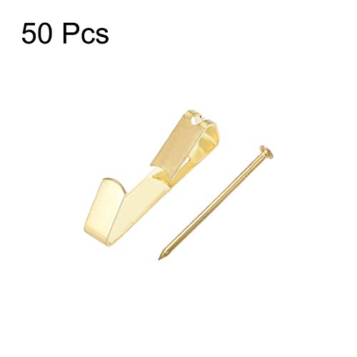 Image of uxcell Picture Hangers with Nails - Photo Frame Hanging Hooks Kit for Wall Mounting - Holds 10 Lbs - 50 Pcs