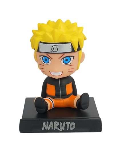 Image of Daiyamondo Polyvinyl Chloride Super Hero Anime Action Figure Bobble Head for Car Dashboard Office & Study Table Decoration for Everyone (Naruto, 9 Cm, 7.5 Cm)