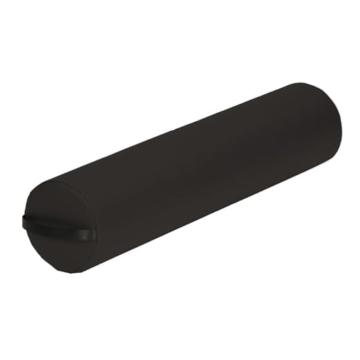 EARTHLITE Bolster Pillow Full Round – Durable Massage Bolster, 100% PU Upholstery incl. Strap Handle/Professional Quality for Massage Table/Back Pain Relief, Black