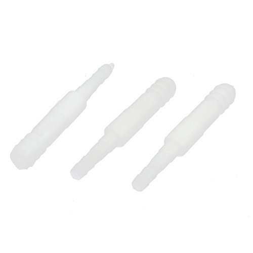 DealMux Plastic Lengthening Straight Aquarium Water Tube Air Valve 3 Pcs White