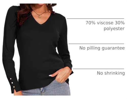 Image of Spicy Sandia Women's V Neck Pullover Sweaters with Dressy Cuffs