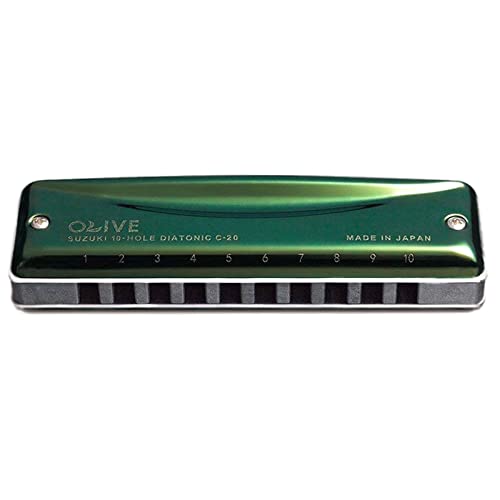 Harmonica C – 20 diatonic harmonica 10 trous harpe de blues C Olive Green instrument professionnel C20 - Les Beatles, Paul McCartney, John Lennon, RIngo Starr, George Harrison Harmonica C - 20 diatonic harmonica 10 trous harpe de blues C Olive Green instrument professionnel C20 – Image 3