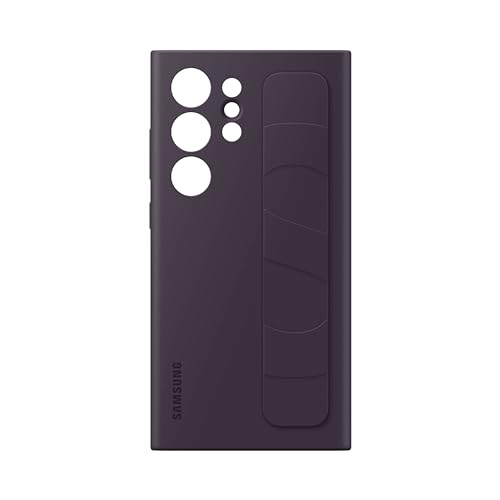 Image of SAMSUNG Galaxy S24 Ultra Standing Grip Phone Case, Protective Silicone Cover with Hand Strap, Kickstand, Durable Design, Soft Touch, US Version, EF-GS928CEEGUS, Dark Violet