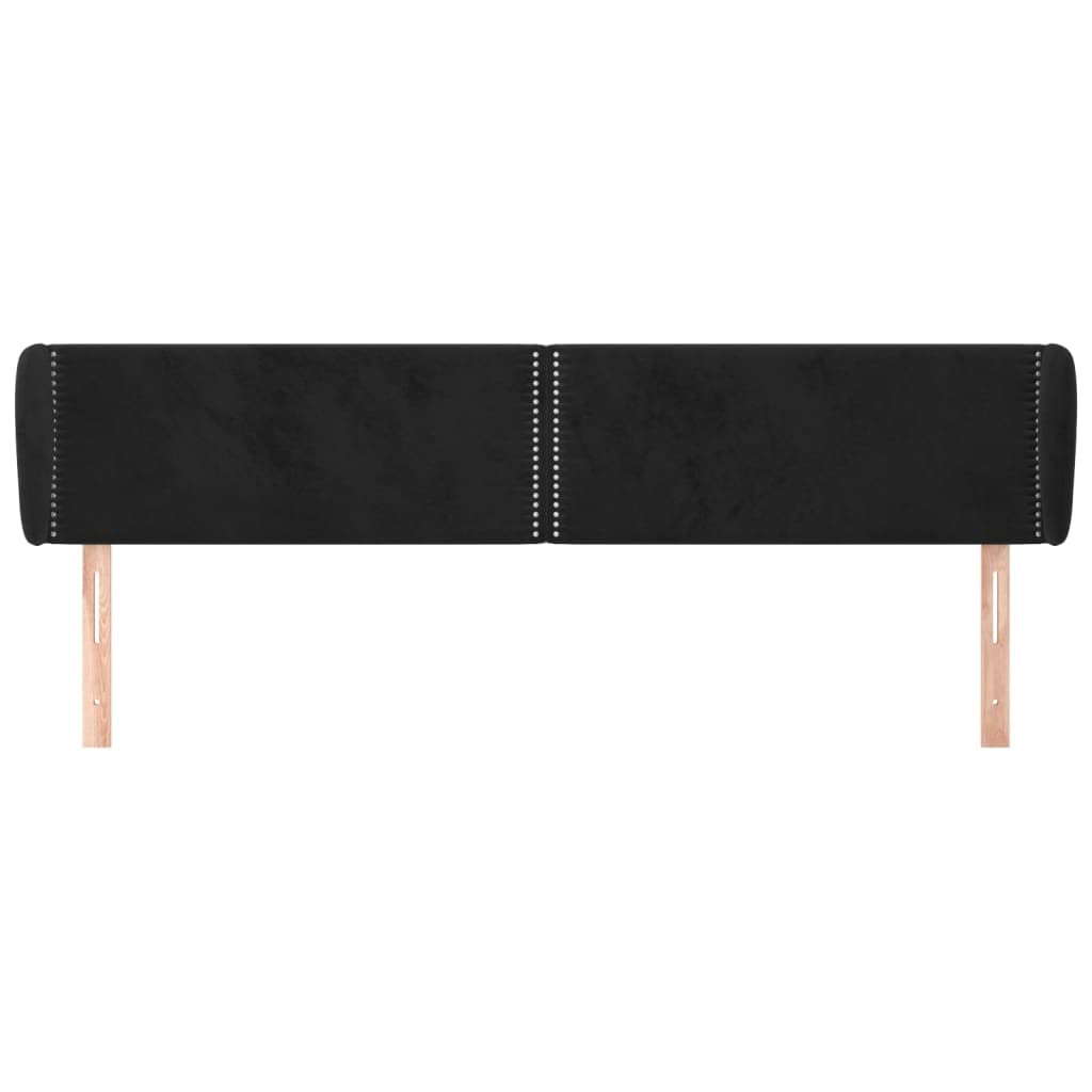 Klasyczny aksamitny zagłówek uszak z regulowaną wysokością 203x23x78/88 cm, drewniane nogi, eleganckie nity, idealne podparcie pleców do czytania i oglądania TV.