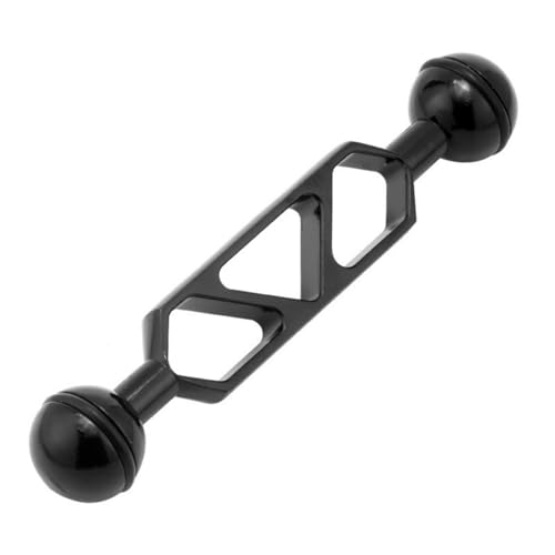 Image of 1 inch Ball to YS Head Adapter with 5'' Extension Arm Aluminum Alloy Underwater Dual Ball Arm for Strobe, Video Light, Diving Tray
