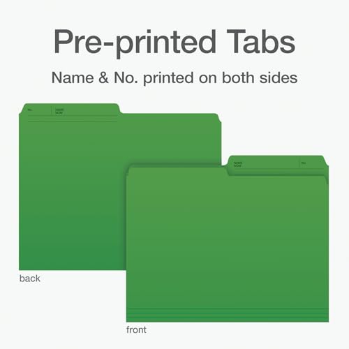 Pendaflex File Folders, 1/2 Cut Tab, Letter Size, Green, Durable Paper Stock, 100/Box, Ideal for Office/Home/School Organization, Made in Canada, Reversible File Organizers image 6