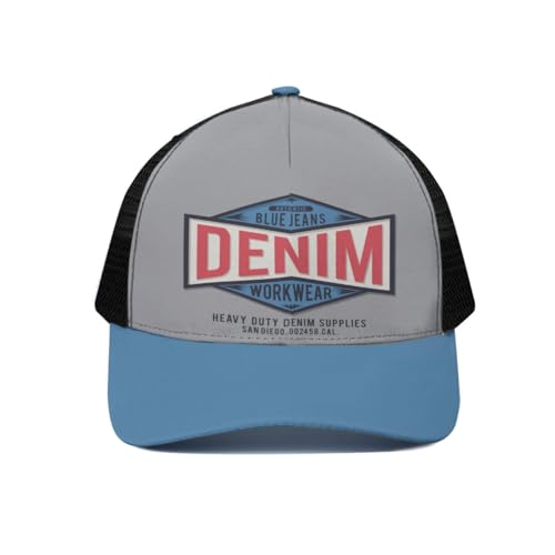 Chapeau de camionneur en denim anti transpiration avec filet dos aéré gris