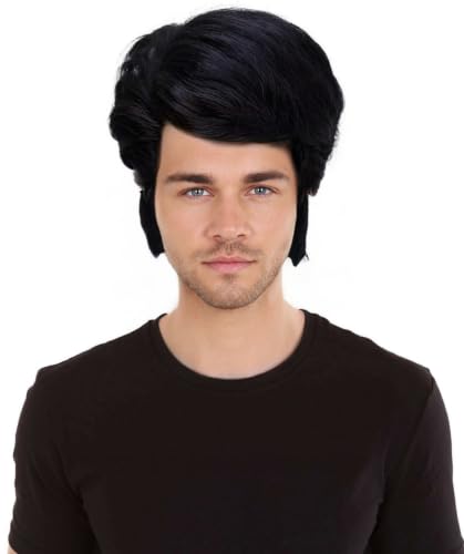 HPO Men's Black Elvis Wig | Retro Rock & Roll
