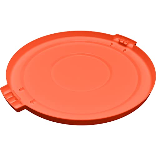 Image of SPARTA Bronco Trash Can Lid, Round Waste Container Cover, Polyethylene, 20 Gallons, Orange, (Pack of 6)