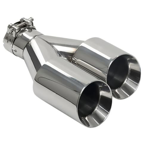 Tuyau d'échappement double sortie en acier inoxydable de 60-101mm pour voiture