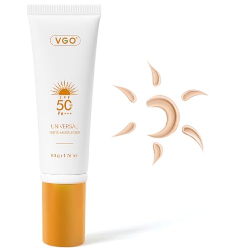 VGO Tinted Sunscreen for Face SPF 50, Tinted Moisturizer with SPF...