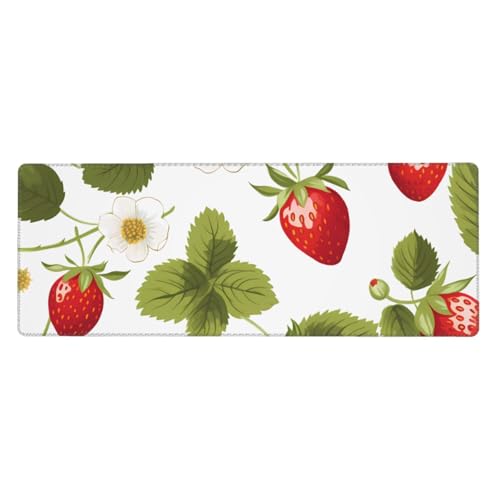 Grand tapis de souris fraises pour bureau et maison créatif