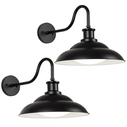 Goosebrite LED Outdoor Barn Lights, 16 Inch Large Farmhouse Exterior Wall Mount Light with...