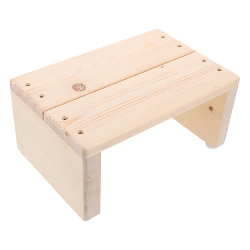 Tabouret de bain en bois lisse et marchepied haut de gamme