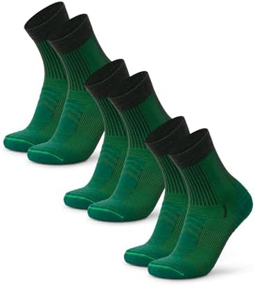 DANISH ENDURANCE Leichte Merinowolle Wandersocken, Atmungsaktiv, 3 & 5 Paar | Leichte Merino Funktionssocken, Arbeitssocken, Atmungsaktiv & Gepolstert, für Sommerwanderungen & Outd