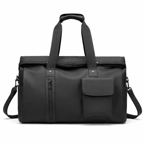 Image of CAVALO - Be Unique Men's Waterproof Oxford Duffle Bag | Large Capacity Travel, Gym & Business Hand Luggage with Wet /Dry Compartments, Laptop Sleeve & Shoulder Strap (Black)