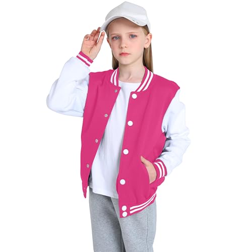 Yuji Itadori Girls Varsity Jacket Kids Baseball Lightweight Jacket Fleece Coat Button Closure School Outwear 2-14 Years