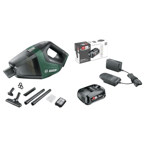 Bosch Aspirador a batería UniversalVac 18 (sin batería, Sistema de 18 voltios, en una Caja) + Bosch Kit de démarrage de batterie 18 V (1 batterie 2,5 Ah, chargeur, système 18 V)