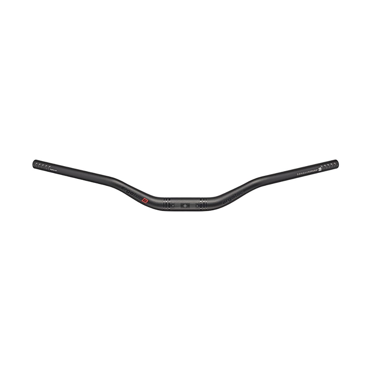 Ergotec Riser Bar 50 Comfort Bicycle Handlebar, 31.8mm, 720mm Width, 50mm Height, 200 mm Grip Length, 25° / 5° Back & Up Sweep, Black Sandblasted, Safety Level 6, Upto 180kg/396lb Weight (16724001)