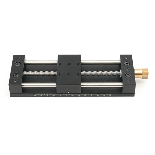 Linear Stage Hohe Tragfähigkeit Präzise Feinjustierung Positioniersystem Aluminiumlegierung Stabilität Schwarz Maße Hub 10kg Für Produktion Prüfgeräte Optische Messungen(0-120mm with base)