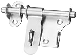 ZiYuya Heavy Duty Garden Gate Bolt Latch Lock Padlock Slide, Sliding Barrel Bolts Door Lock for Shed Wooden Fences Barn Yard Doors Outdoor Latch 6 Inch Silver