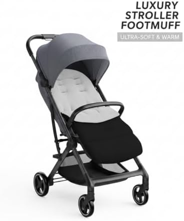 Stroller Footmuff, 3-in-1 Bunting Bag with Waterproof & Windproof Cover for Baby - Adjustable Zipper, Soft Fleece Lining, All-Season Stroller Blanket for 0-3 Years (Gray). - 1