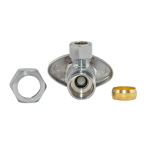 Eastman 5/8 Inch Od Compression X 3/8 Inch Od Compression Multi-Turn Angle Stop Valve, Brass Plumbing Fitting, Chrome, 04348Lf #TOP2