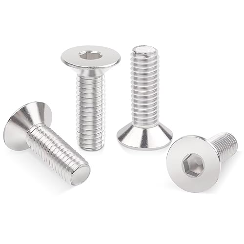 50Pcs M5 (5mm x 25mm) Hex Socket Countersunk Machine Screws, M5 Countersunk Bolts 25mm