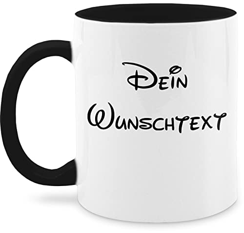 Tasse Tassen 325ml - Aufdruck selbst gestalten - Wunschtext I Geschenk mit eigenem Text personalisiert - 325 ml - Schwarz - mug with name paartassen personalisierte custom glühweintassen