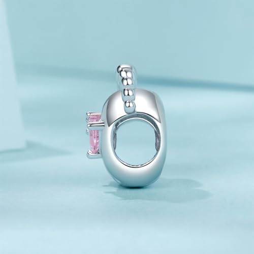 Dijes colgantes corazón rosa para lucir en pulseras cotidianas 3