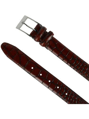 CTM® Men's Embossed Leather Croc Print Belt4