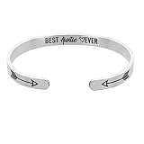 Augonfever Auntie Bracelet Cuff Silver Aunt...