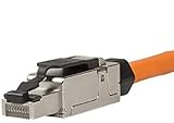 odedo 4x CAT7 & CAT6A RJ45 werkzeuglose Netzwerkstecker Crimp Stecker bis 10 Gigabit für Verlegekabel Netzwerkkabel Crimpstecker Installationskabel auch PoE