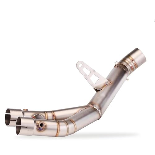 に適合するヤマハ YZF-R1 YZF R1M R1 MT-10 MT10 2015-2025 チタン合金製 フロントミドルリンクパイプ 60mm オートバイサイレンサー 排気管 マフラー リンクチューブ(カラー1)