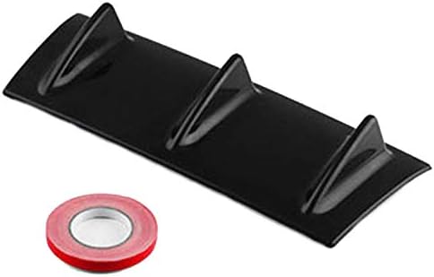 LOCEN Universal Rear Chassis Diffuser Bumper 3 Shark Fin Wing with Spoiler Reduce Driving Noise for BMW Jeep - Black Small