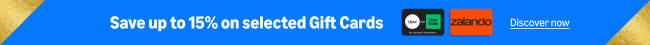 Save up to 15% on selected Gift Cards