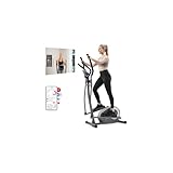 JLL Cross Trainer Smart Compact Elliptical Machine for Home, 2-in-1 Upright Whisper-Quiet Magnetic Resistance, Low-Impact Foot Pedal Exerciser, Bluetooth SunnyFit App Compatible