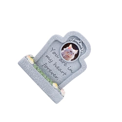 LIXSAZSE Statue commémorative en résine pour Animaux de Compagnie, en Signe de sympathie, pour la Perte d'un Animal Bien-aimé. Monument funéraire pour Petits Animaux Jardin, Gris, Éternel