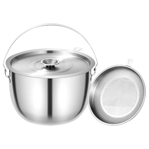 Marmite de camping en inox avec couvercle égouttoir pour cuisine extérieure et randonnée