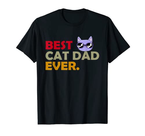 Best Cat Dad Ever Camiseta Vintage Cat DadyGift Camiseta