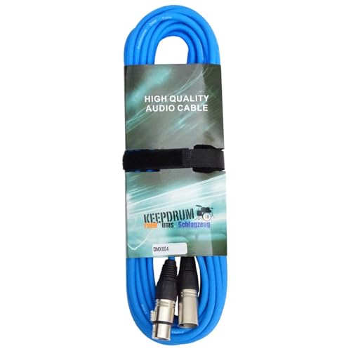 Câble de commande DMX XLR 3 broches Keepdrum 10m bleu 100 Ohm