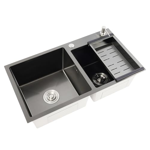 Brride Doppelspüle 78x43x22 cm Edelstahlset