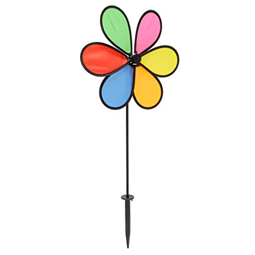 Rainbow Pinwheels For Yard And Garden, Flower Wind Spinners (12 X 22.78 In, 2 Pack) #TOP4